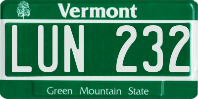 VT license plate LUN232