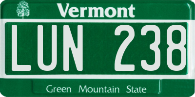 VT license plate LUN238