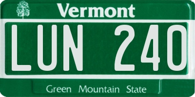 VT license plate LUN240