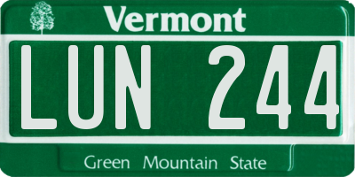 VT license plate LUN244