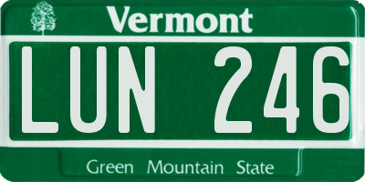 VT license plate LUN246