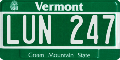 VT license plate LUN247