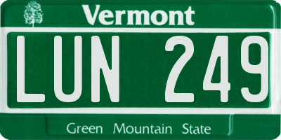 VT license plate LUN249