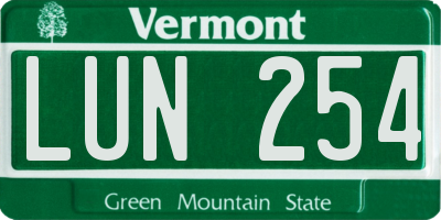 VT license plate LUN254