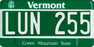 VT license plate LUN255