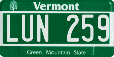 VT license plate LUN259