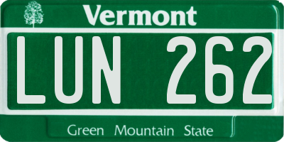 VT license plate LUN262