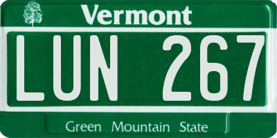 VT license plate LUN267