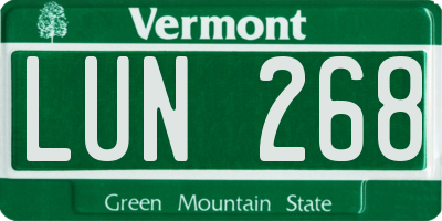 VT license plate LUN268