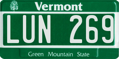 VT license plate LUN269