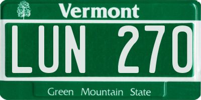 VT license plate LUN270