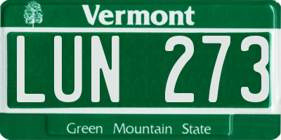 VT license plate LUN273