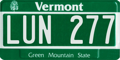 VT license plate LUN277