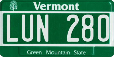 VT license plate LUN280