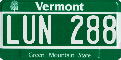 VT license plate LUN288