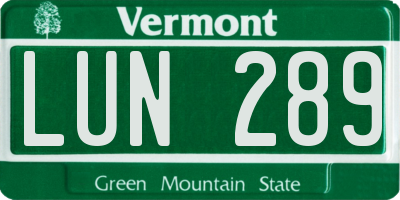 VT license plate LUN289