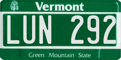 VT license plate LUN292