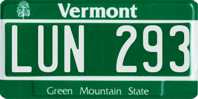 VT license plate LUN293