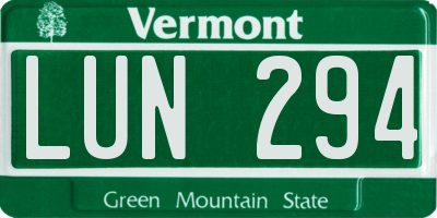 VT license plate LUN294