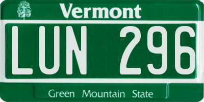 VT license plate LUN296