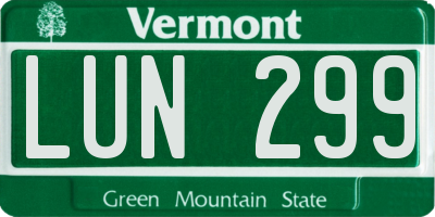 VT license plate LUN299