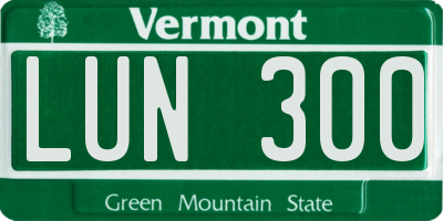 VT license plate LUN300