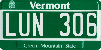 VT license plate LUN306