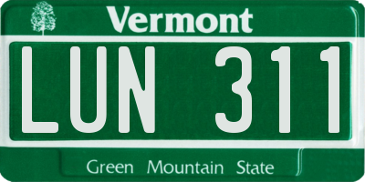 VT license plate LUN311