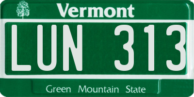 VT license plate LUN313