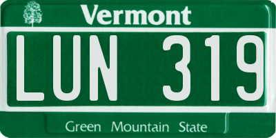 VT license plate LUN319