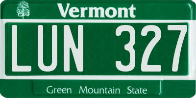 VT license plate LUN327