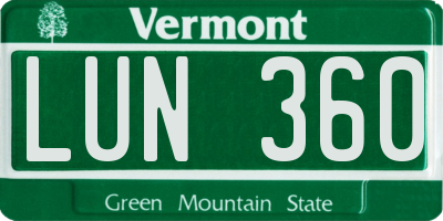 VT license plate LUN360