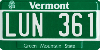 VT license plate LUN361
