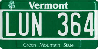 VT license plate LUN364