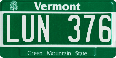 VT license plate LUN376