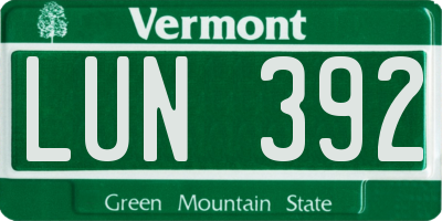VT license plate LUN392