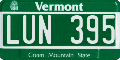 VT license plate LUN395