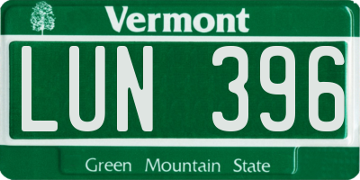 VT license plate LUN396