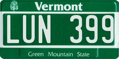 VT license plate LUN399