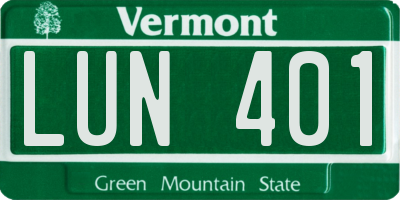 VT license plate LUN401