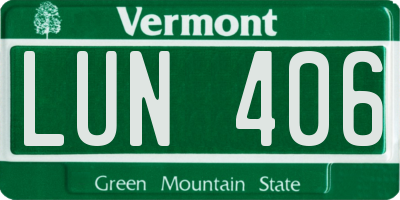 VT license plate LUN406