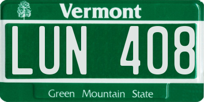 VT license plate LUN408
