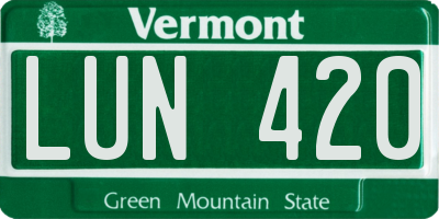 VT license plate LUN420