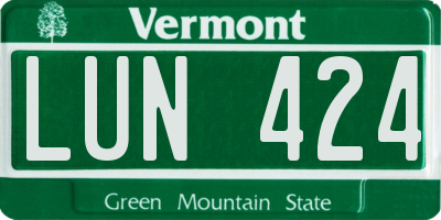 VT license plate LUN424