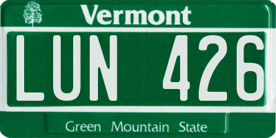 VT license plate LUN426