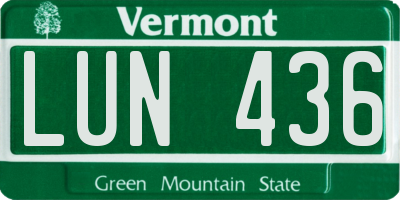 VT license plate LUN436