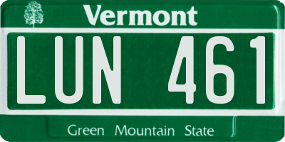 VT license plate LUN461