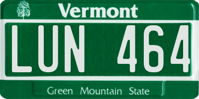 VT license plate LUN464