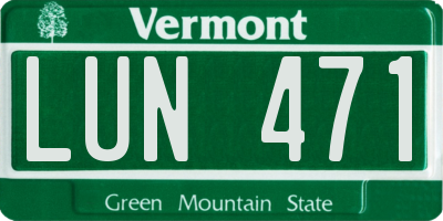 VT license plate LUN471