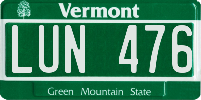 VT license plate LUN476